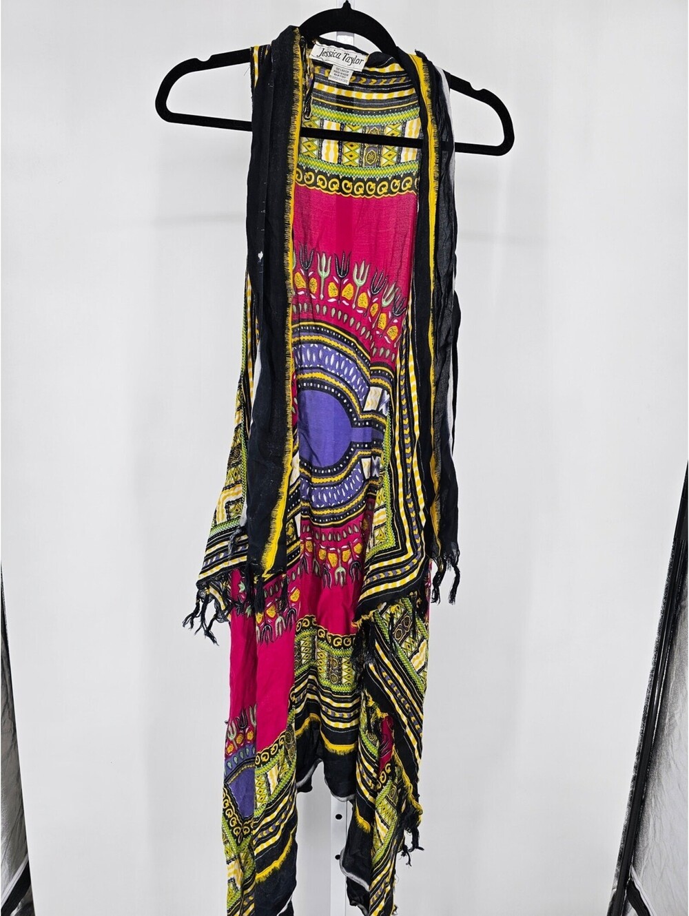 Jessica Taylor Cardigan Womens Medium Multicolor Indian Dashiki Beach Shrug